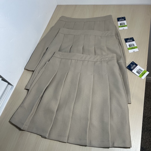 Izod Other - Set of 3 New Izod Schoolwear Girls Khaki Uniform Skorts! - Size 12 Reg